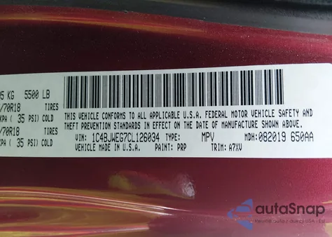 2012 Jeep Wrangler Unlimited Sahara z USA, uszkodzony, nr VIN 1C4BJWEG7CL126034